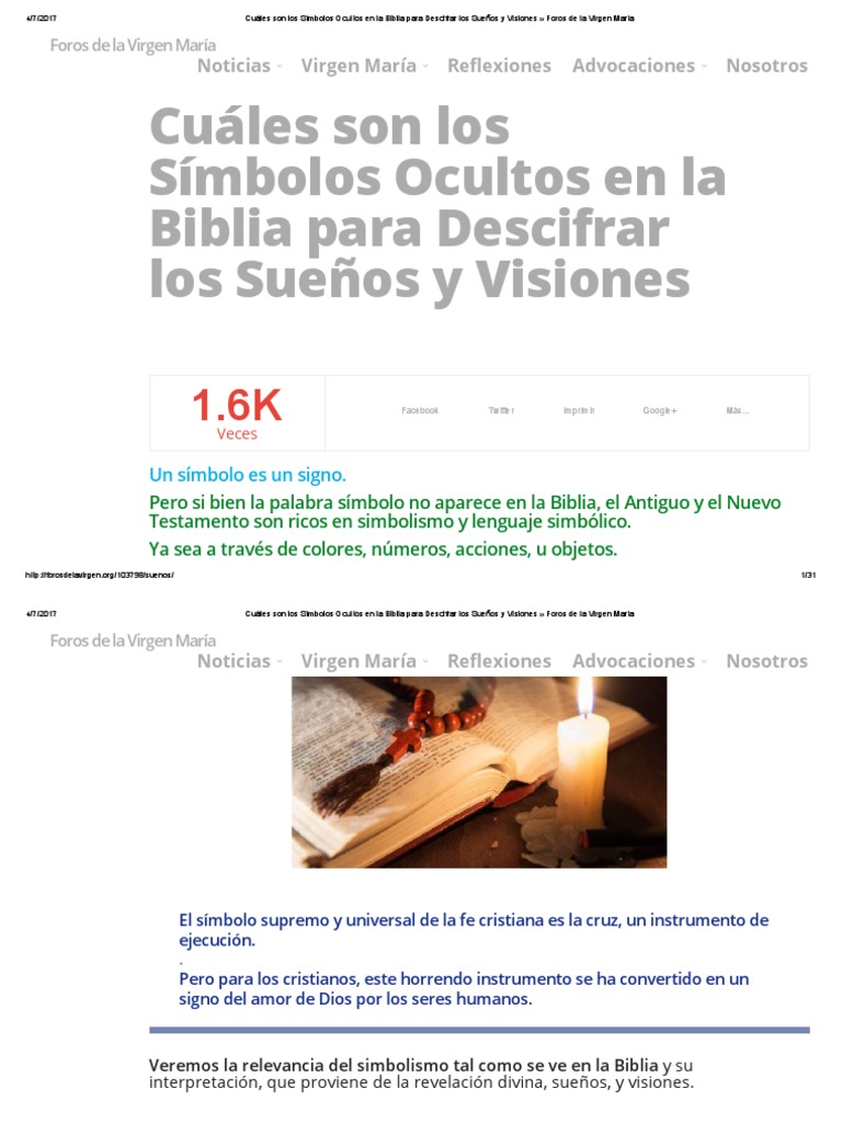Cuáles Son Los Símbolos Ocultos en La Biblia para Descifrar Los Sueños