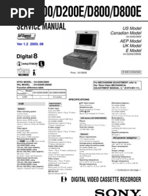 GV D200/d200e/d800/d800e | PDF | Power Supply | Videocassette Recorder