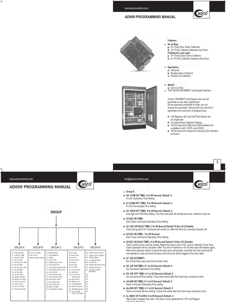 AD009 Programming Manual Overview | PDF | Relay | Manufactured Goods