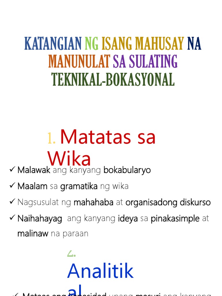 Anyo Ng Teknikal Bokasyonal Na Sulatin
