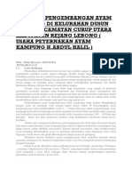 Strategi Pengembangan Ayam Kampung Di Kelurahan Dusun Curup Kecamatan Curup Utara Kabupaten Rejang Lebong