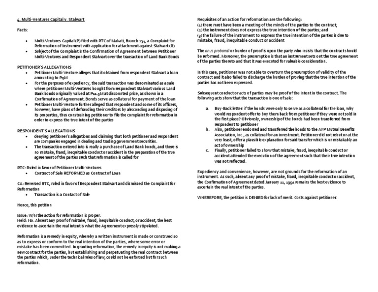 MultiVentures v. Stalwart PDF Bonds (Finance) Fraud