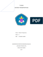 Tugas Sistem Transportasi: Nama: Patrick F Sopamena Kelas: A NIM: 12122201140060