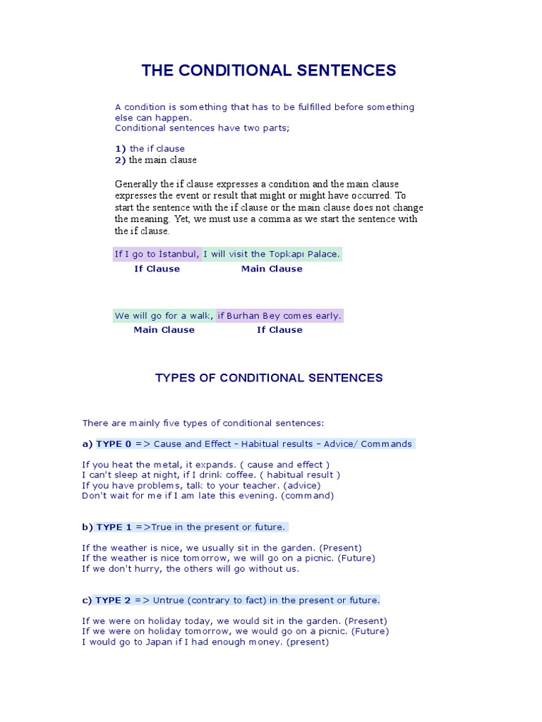 Understanding Conditional Sentences | PDF | Perfect (Grammar ...