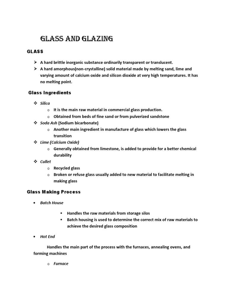 Glass and Glazing (Document) PDF Glasses Window