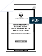 Norma Tecnica de Caudad de Los Servicios Electricos Rurales (Ntcser)