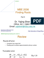 MBE 2036 Finding Roots: Dr. Yajing Shen