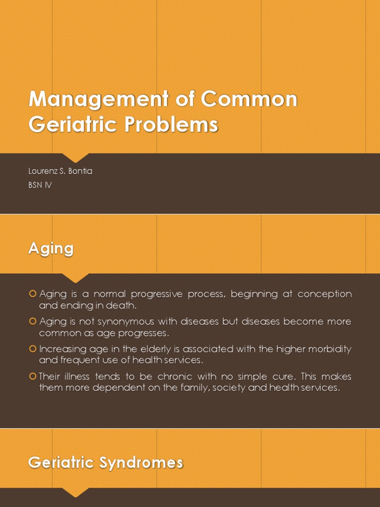 Management of Common Geriatric Problems PDF Urinary Incontinence Dementia