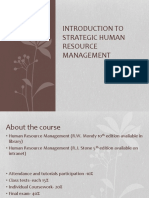 Introduction to Strategic Human Resource Management