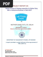 Download Mother Dairy summer training report by Abhimanyu Yadav SN35913296 doc pdf