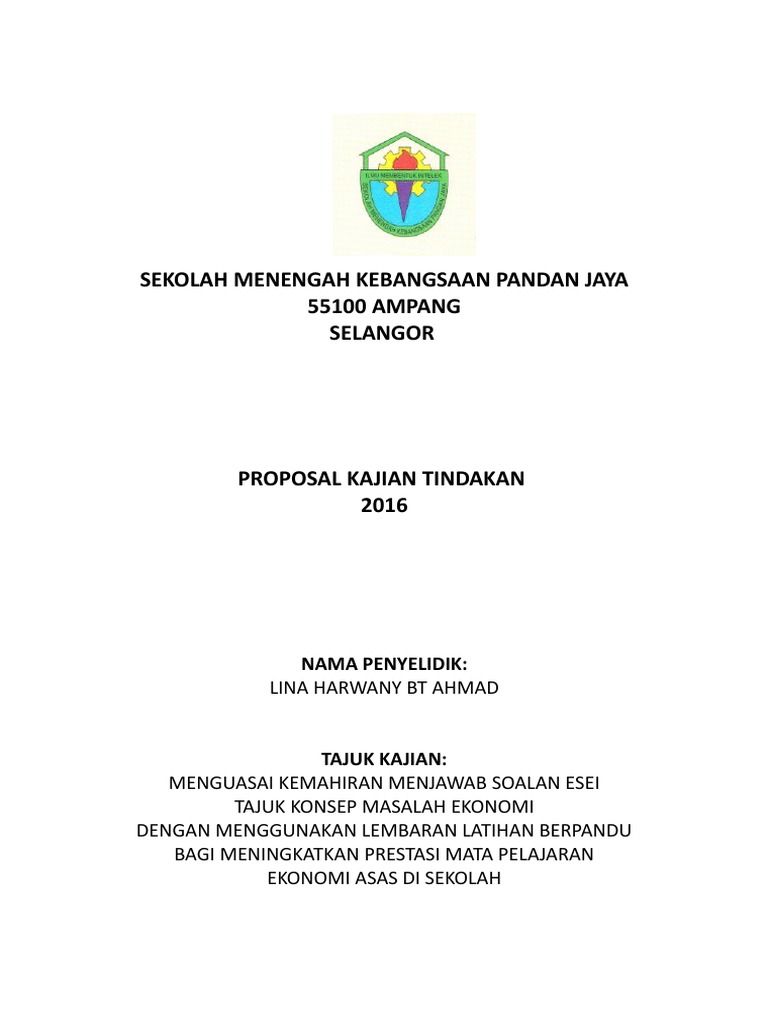 Kajian Tindakan Ekonomi Asas 2016 Pdf