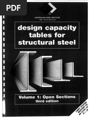 Design Capacity Tables - Vol. 1 Open Sections - ASI | PDF