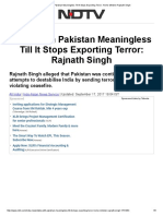 Talks With Pakistan Meaningless Till It Stops Exporting Terror - Home Minister Rajnath Singh