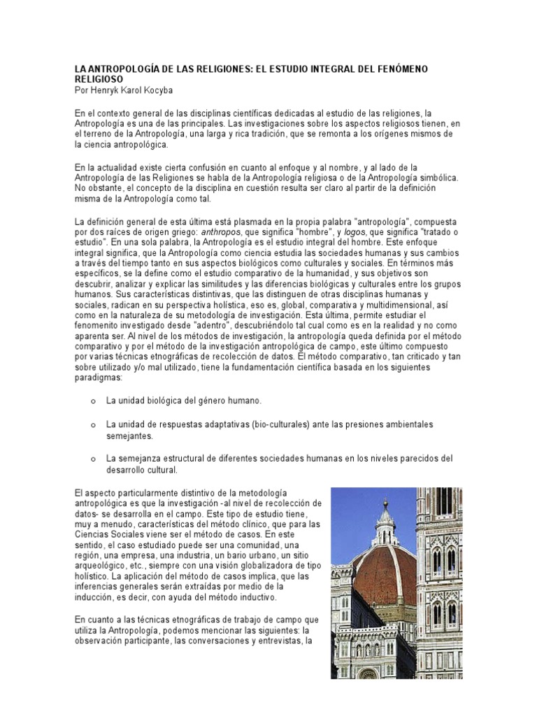 La Antropología de Las Religiones PDF