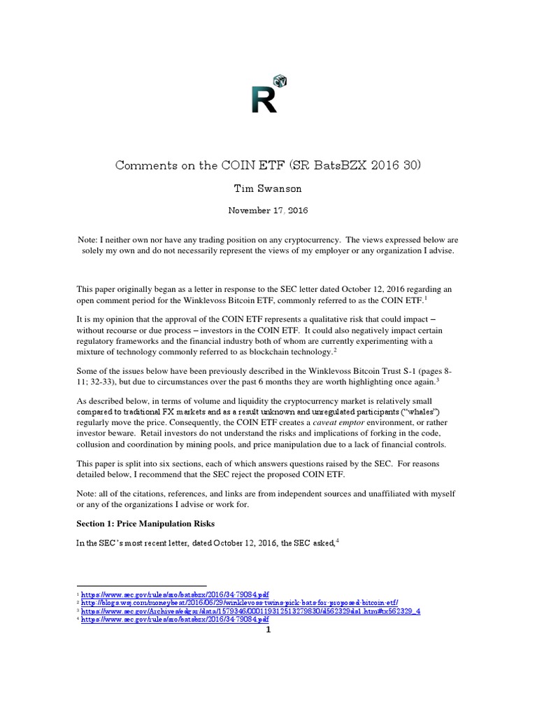 Risks of the COIN ETF Approval | PDF | Cryptocurrency | Bitcoin