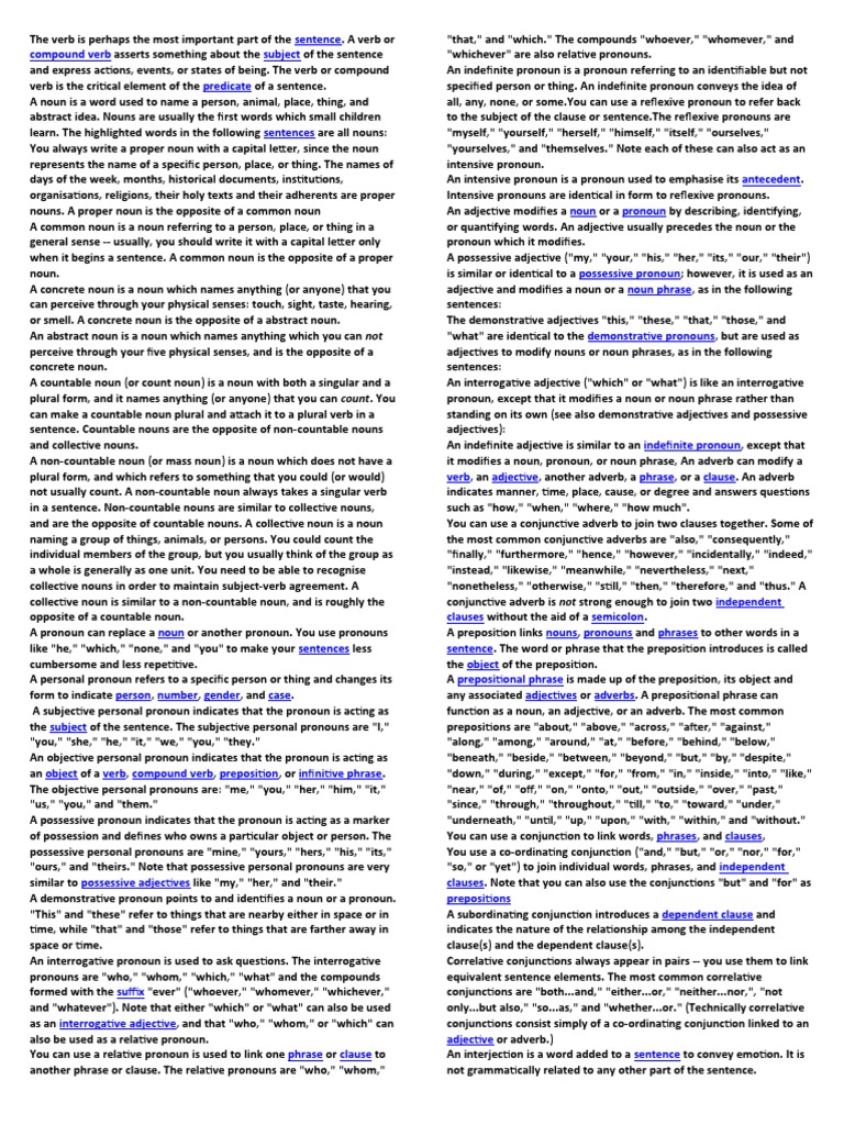 The Verb is Perhaps the Most Important Part of the Sentence