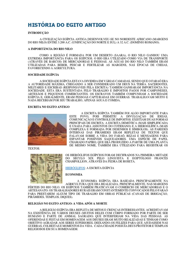 Explique Como O Egito Antigo Conseguiu Se Organizar