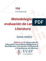 Guía Docente: Metodología y Evaluación de Lengua y Literatura