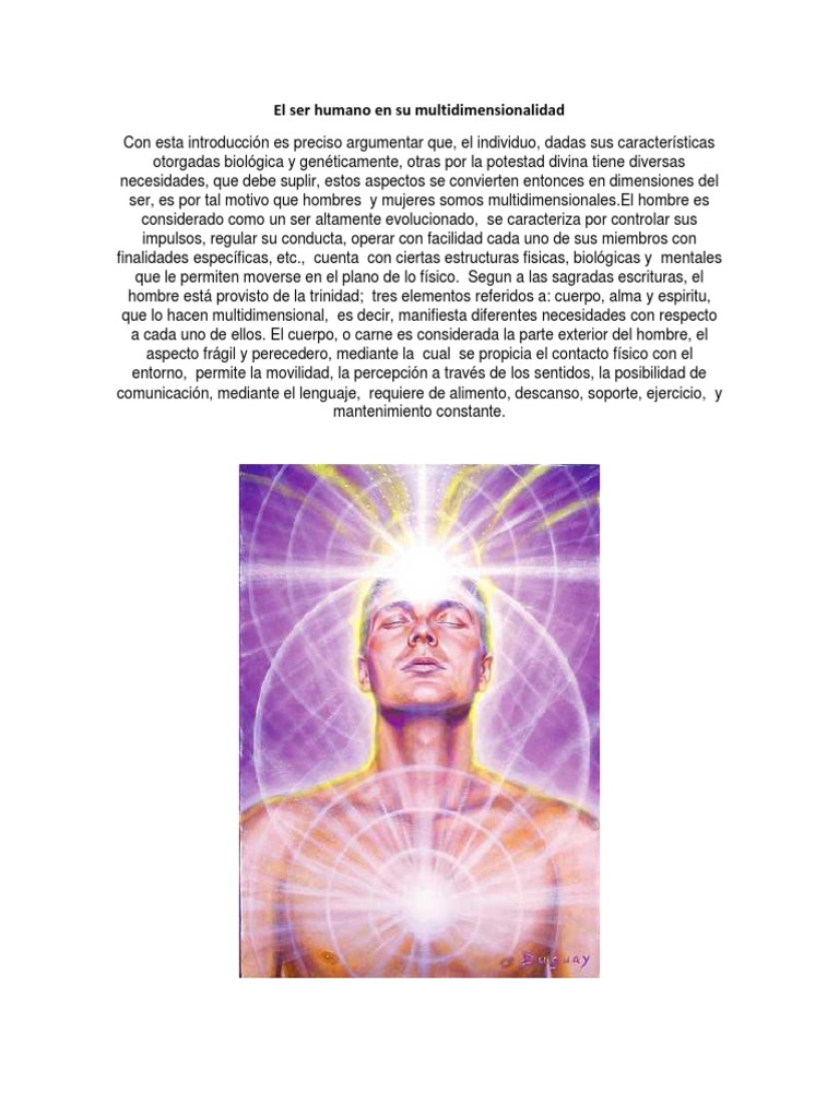 El Ser Humano en Su Multidimensionalidad | PDF | Homo Sapiens ...