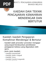 Kaedah Dan Teknik Pengajaran Kemahiran Mendengar Dan Bertutur