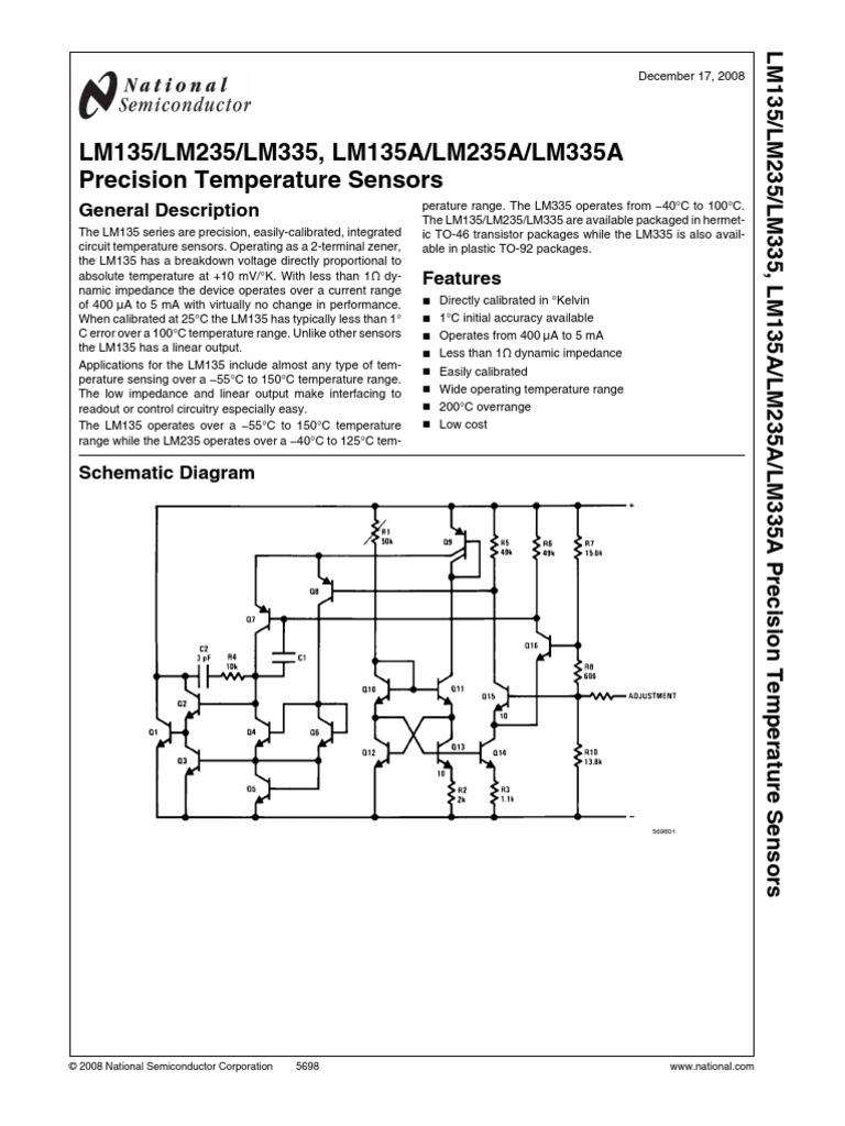 LM335 Temp Sensor | PDF | Thermocouple | Sensor