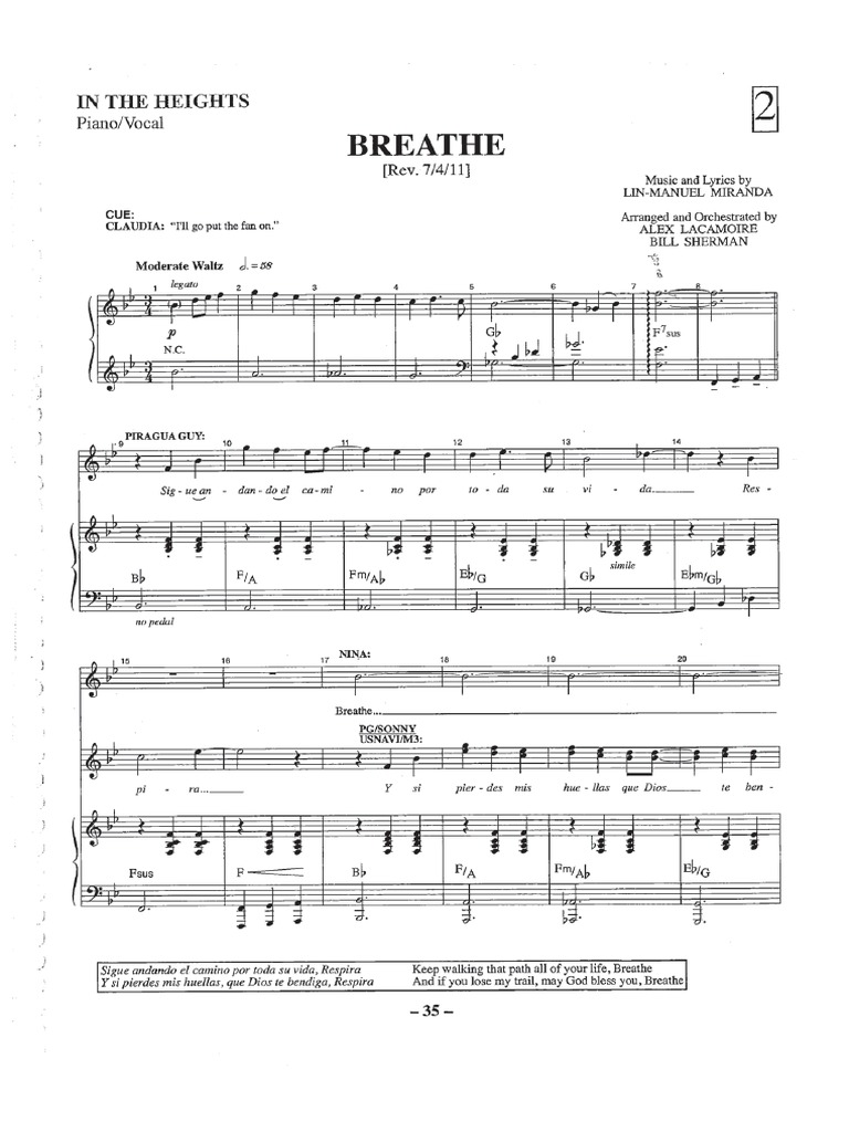 In The Heights Breathe Breathe PDF
