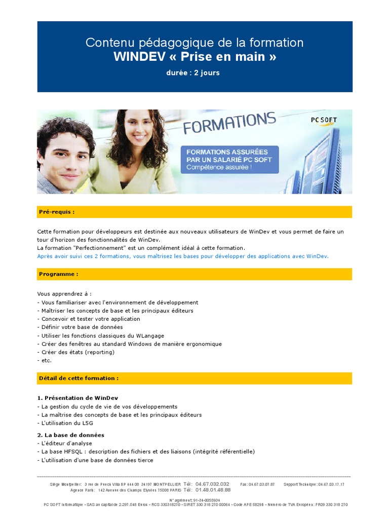 Formation WinDev : Prise en main 2 jours | PDF | Application | Fichier ...