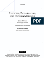 Tabla de contenidos del libro Evans Statistics, data Analysis and decision modeling.pdf