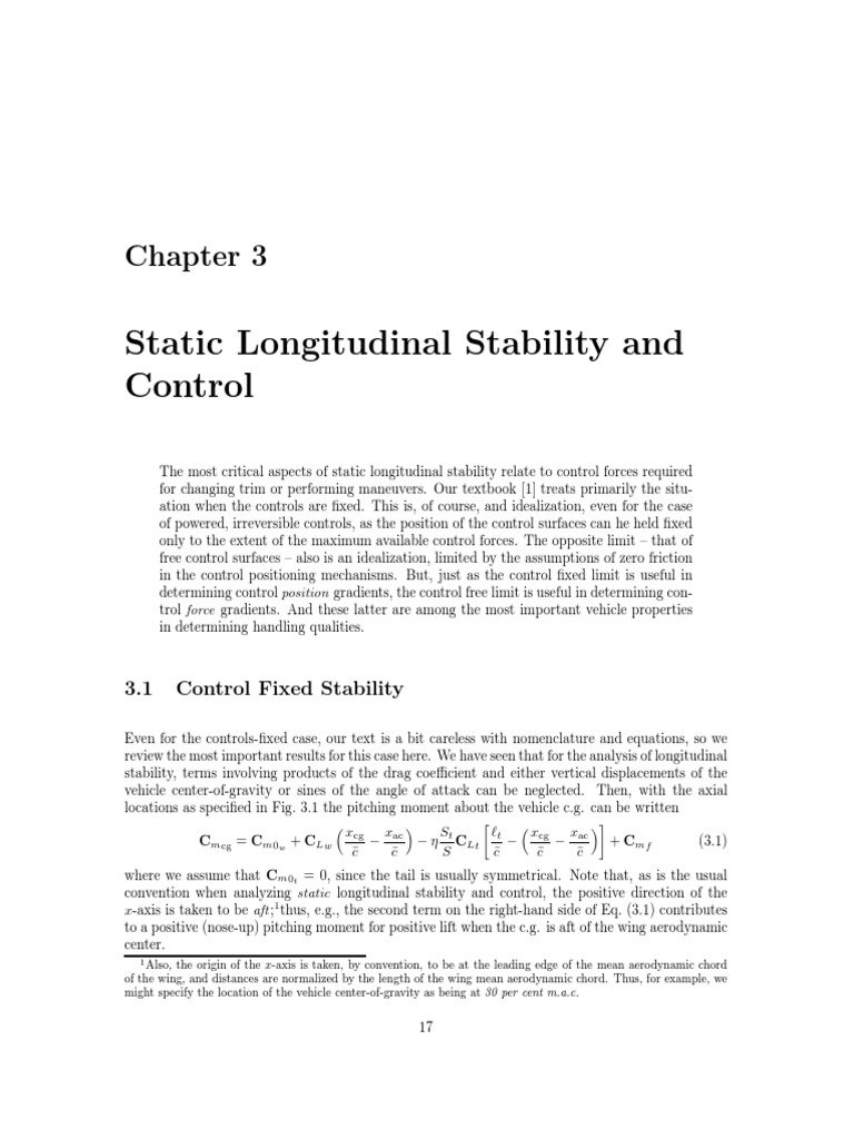 Static Longitudinal Stability PDF | PDF | Teaching Methods & Materials