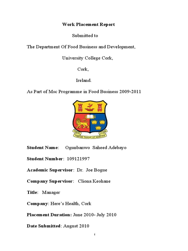 Work Placement Report | PDF | Essential Oil | Confectionery