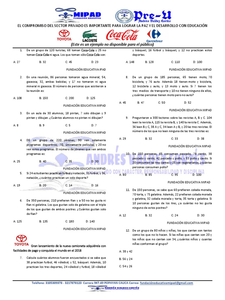TALLER 007 Conjuntos | PDF | Colombia | Ocio