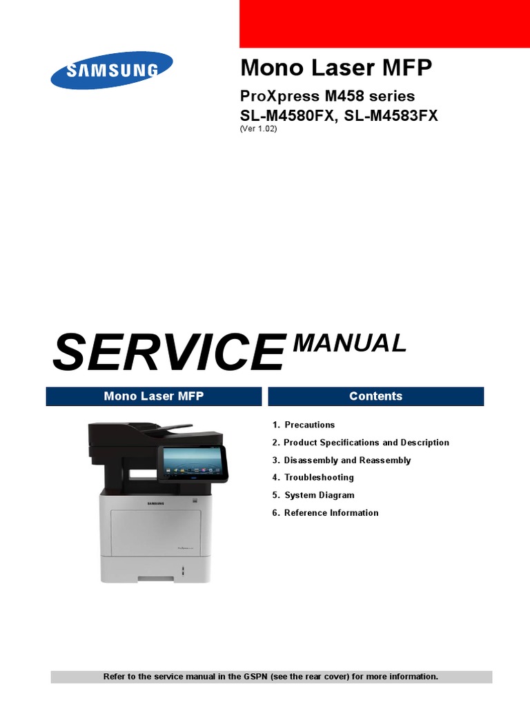 SL-M4580 SL-M4583FX SERVICE MANUAL.pdf | Electrostatic Discharge | Ac Power  Plugs And Sockets
