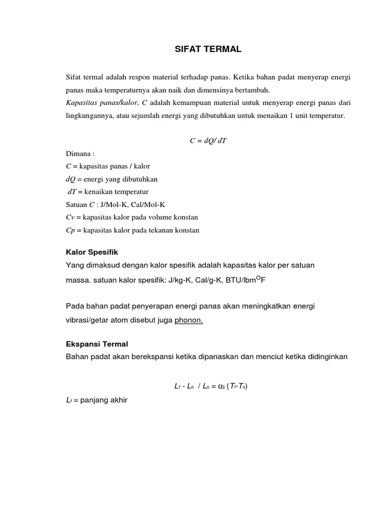Sifat Termal