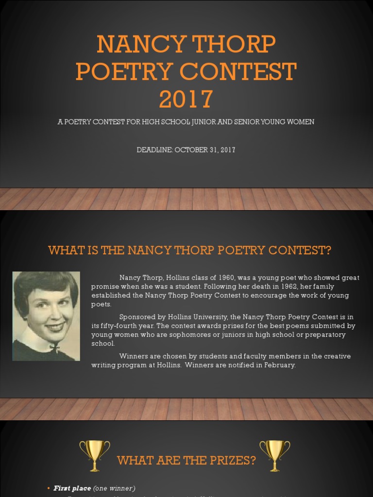 Nancy Thorp Poetry Contest