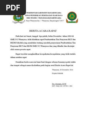 Berita Acara Sk Penyusunan Rkjm Rkt