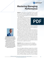 Mastering Managing Performance: Abstract: in This Article, You Will Find Out How To Deal