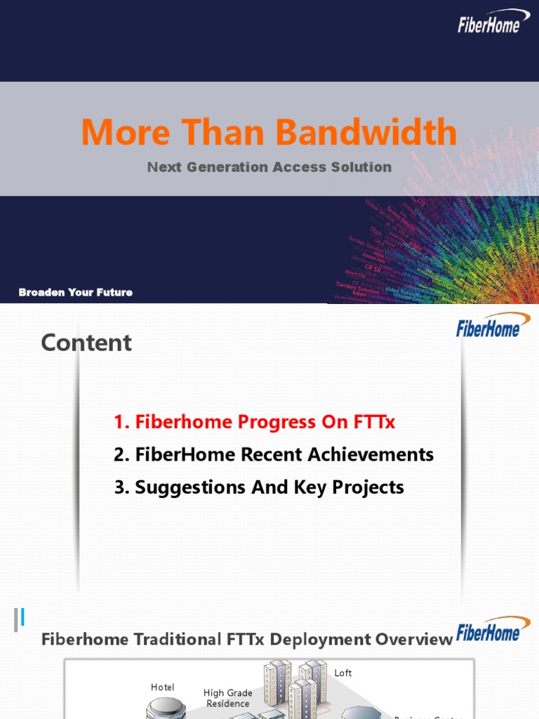Fiberhome Access Solution Ftth Pdf Fiber To The X Internet Access