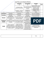 Animal Research Student Rubric