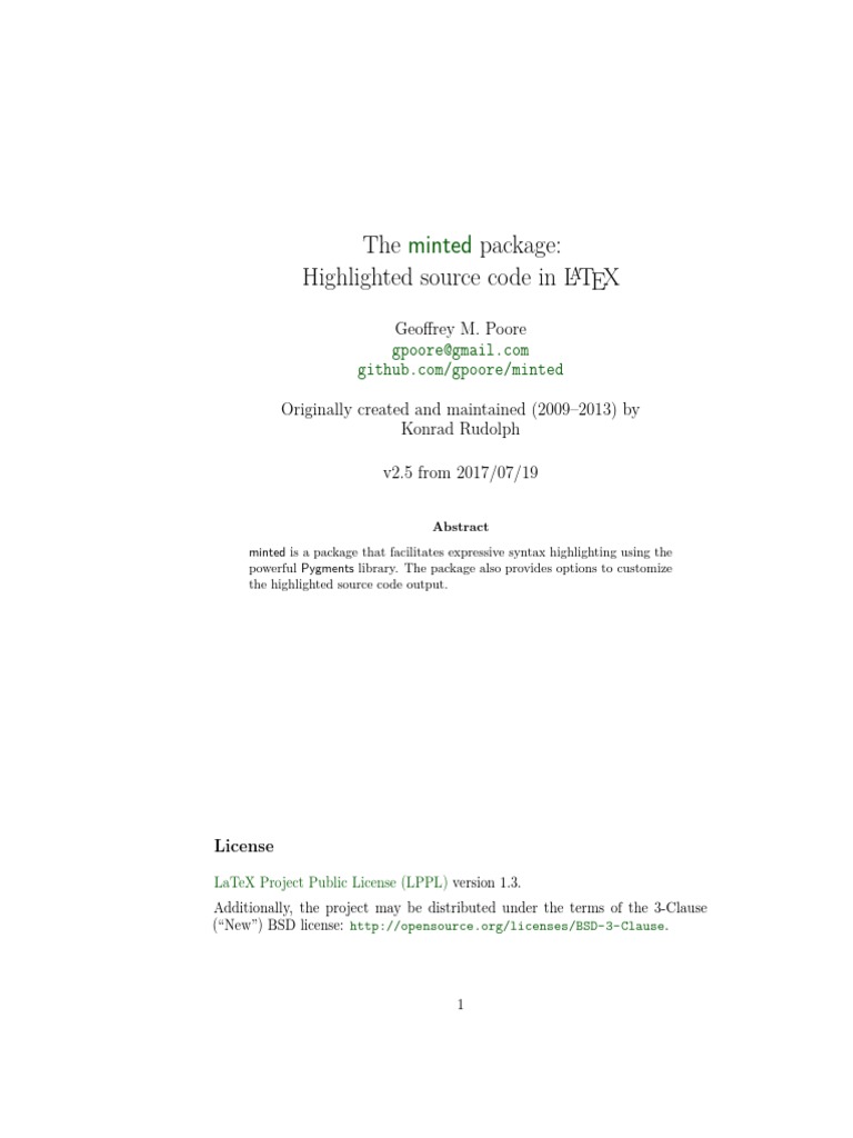 Minted | PDF | Command Line Interface | Boolean Data Type