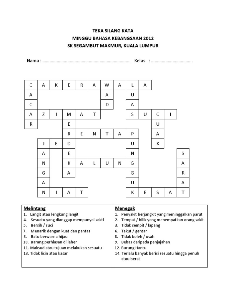 Teka Silang Kata Bahasa Melayu Pdf
