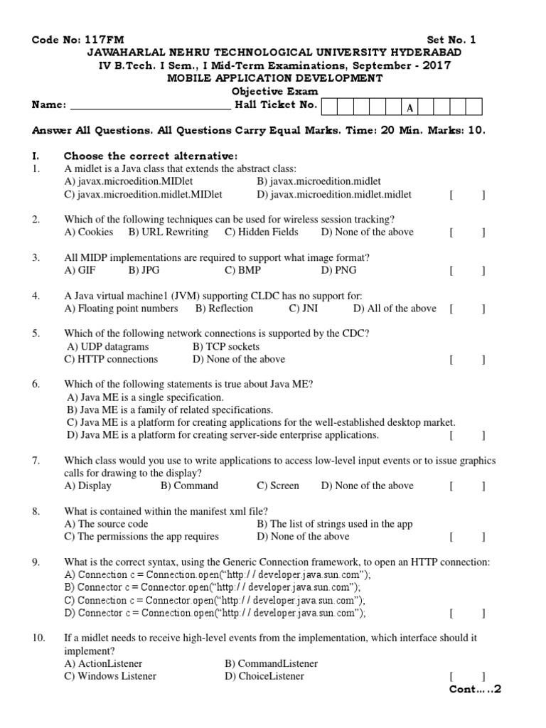 Mobile App Development Exam Questions | PDF | Java (Programming ...
