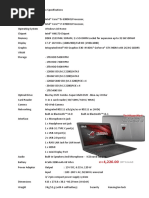 ASUS LAPTOP Specifications