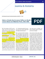 Sobre o Estudo Dos Escravos Velhos No Brasil: o Estoque de Es - Cravos Idosos em Ribeirão Preto, 1860-1888