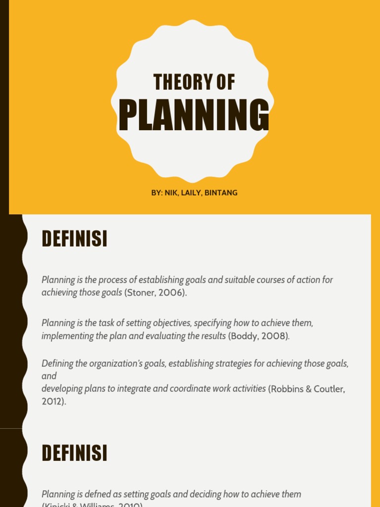 Theory Of: Planning | PDF