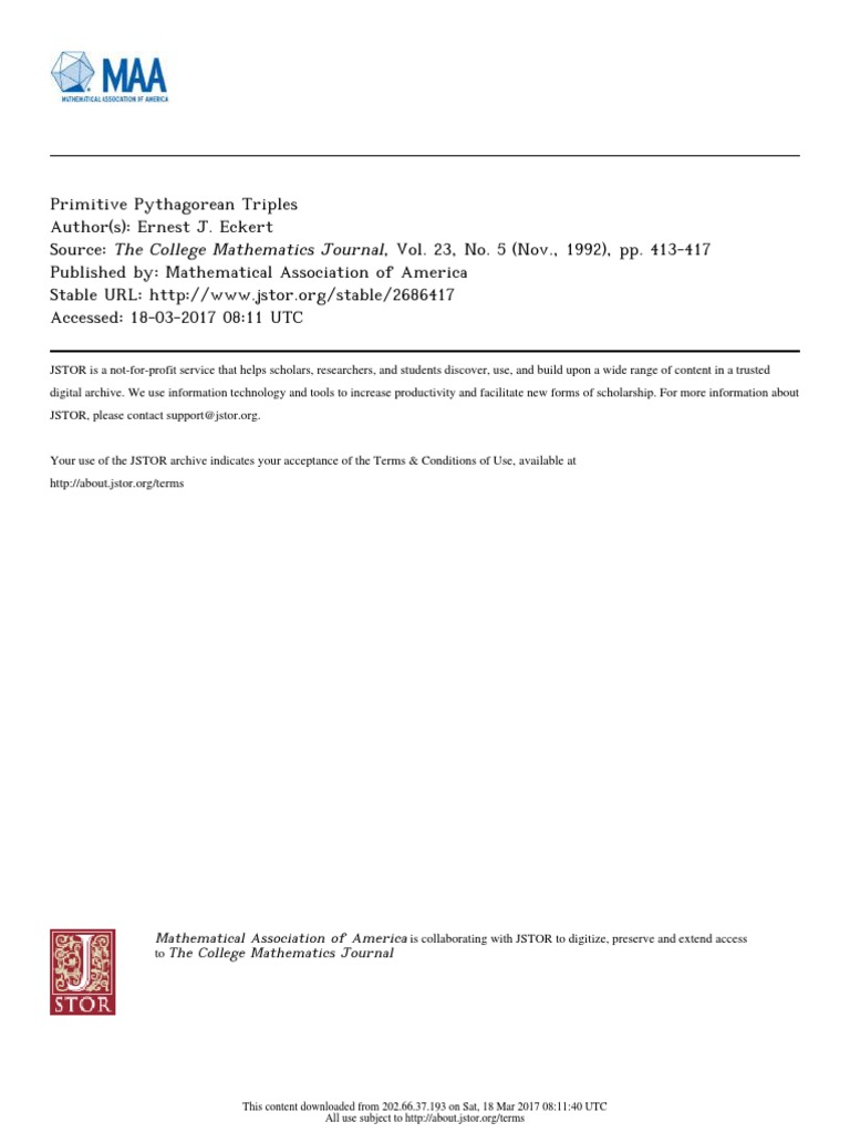 Mathematical association of america the college mathematics journal