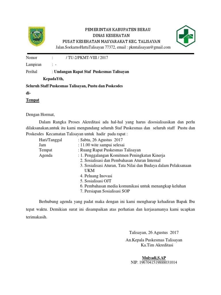 Surat Undangan Rapat