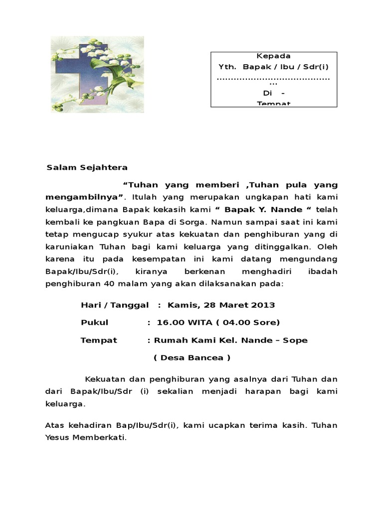 Undangan Penghiburan Bancea