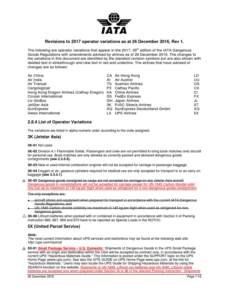 Operator Variations | PDF | Dangerous Goods | United Parcel Service
