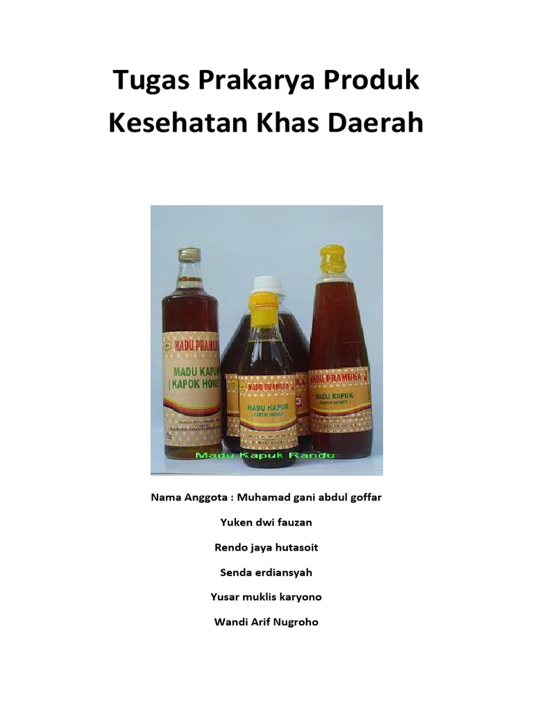 Tugas Prakarya Produk Kesehatan Khas Daerah