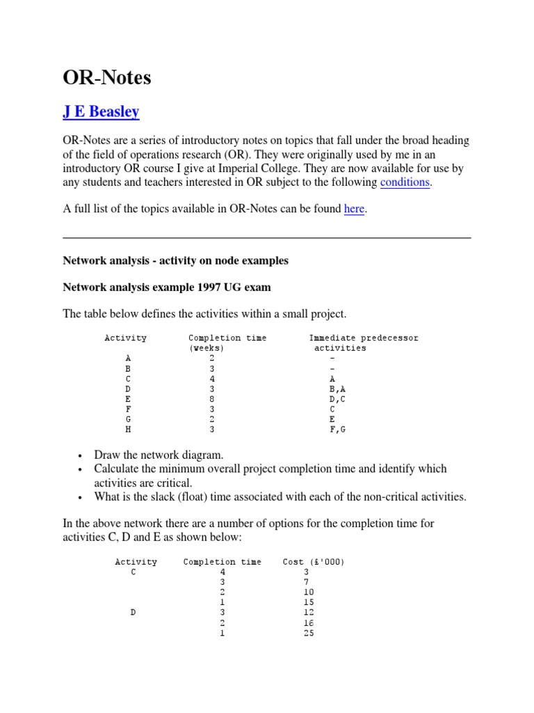 Activity On Node PDF Teaching Mathematics